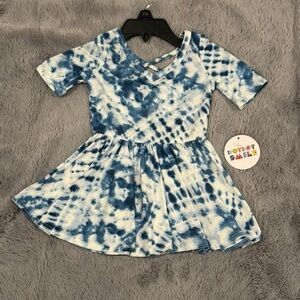 Dot Dot Smile Blue and White Tie-Dye Dress